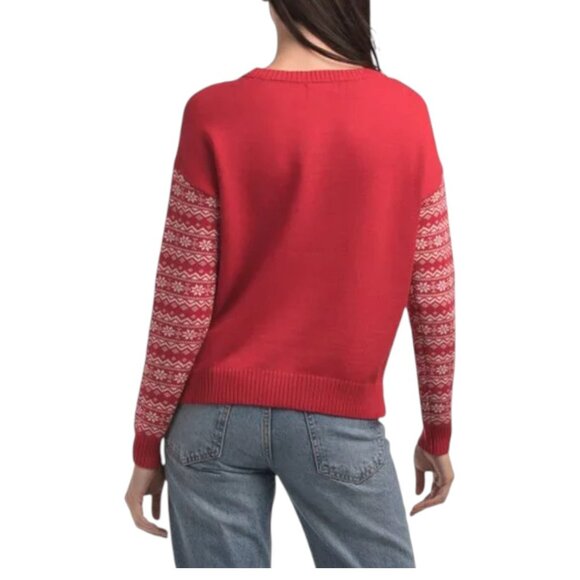 PEANUTS Red Crew Neck Snoopy Sweater - Picture 2 of 2